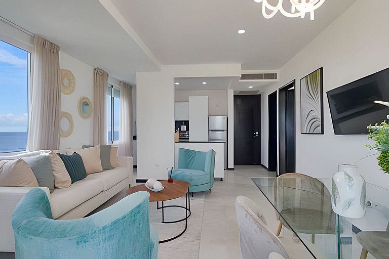 Beachside 1BDR Dreamy Apt.| BBQ + Pool & Sea View