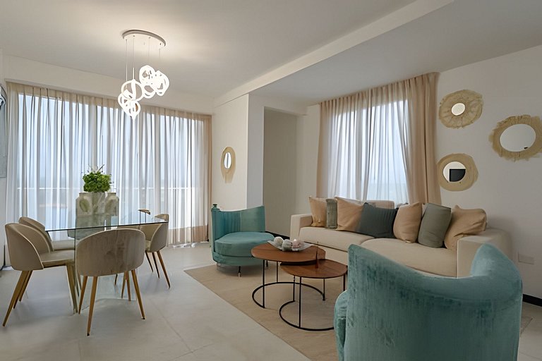 Beachside 1BDR Dreamy Apt.| BBQ + Pool & Sea View