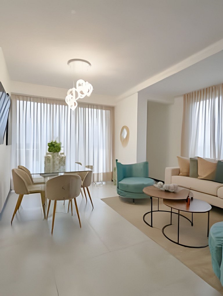 Beachside 1BDR Dreamy Apt.| BBQ + Pool & Sea View